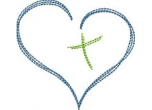 Stickdatei - Kreuz im Herz Abstrakt